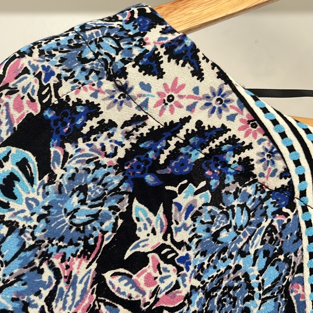 Free People Mixed Print Top in Black Combo, Size M - Picture 13 of 17